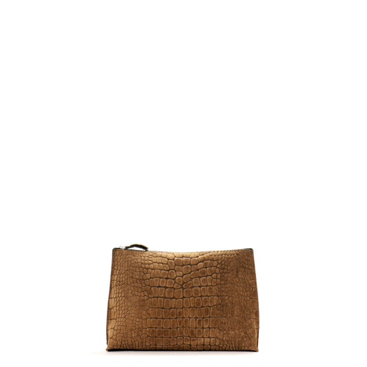 EVERYDAY POUCH CEDAR SUEDED EMBOSSED CROC