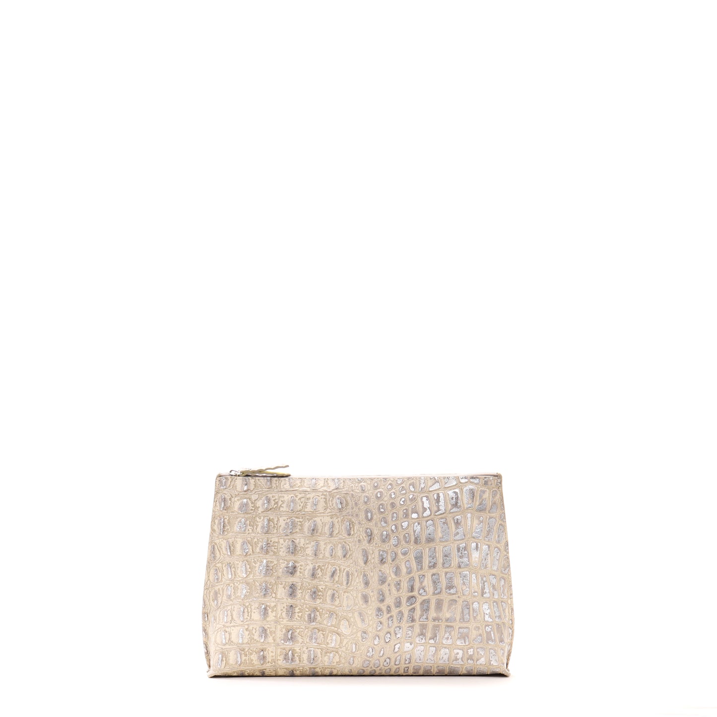 EVERYDAY POUCH PLATINUM STONE EMBOSSED CROC