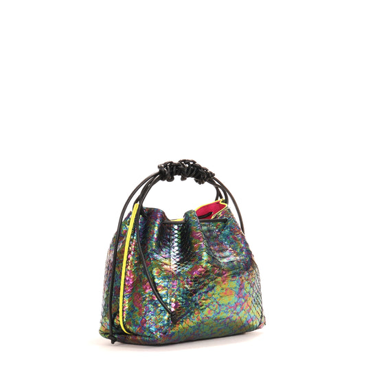 MINI DRAWSTRING BAG BLACK OPAL PYTHON