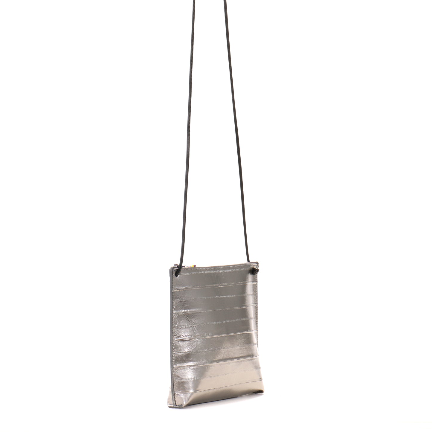 STRAPPY POUCH PEWTER EEL
