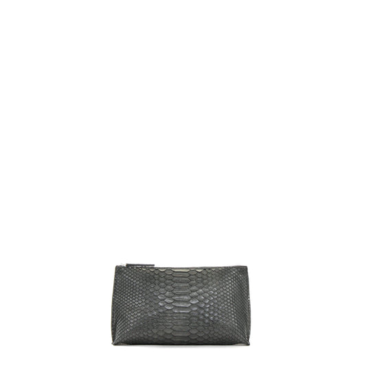 ESSENTIAL POUCH GUNMETAL PYTHON