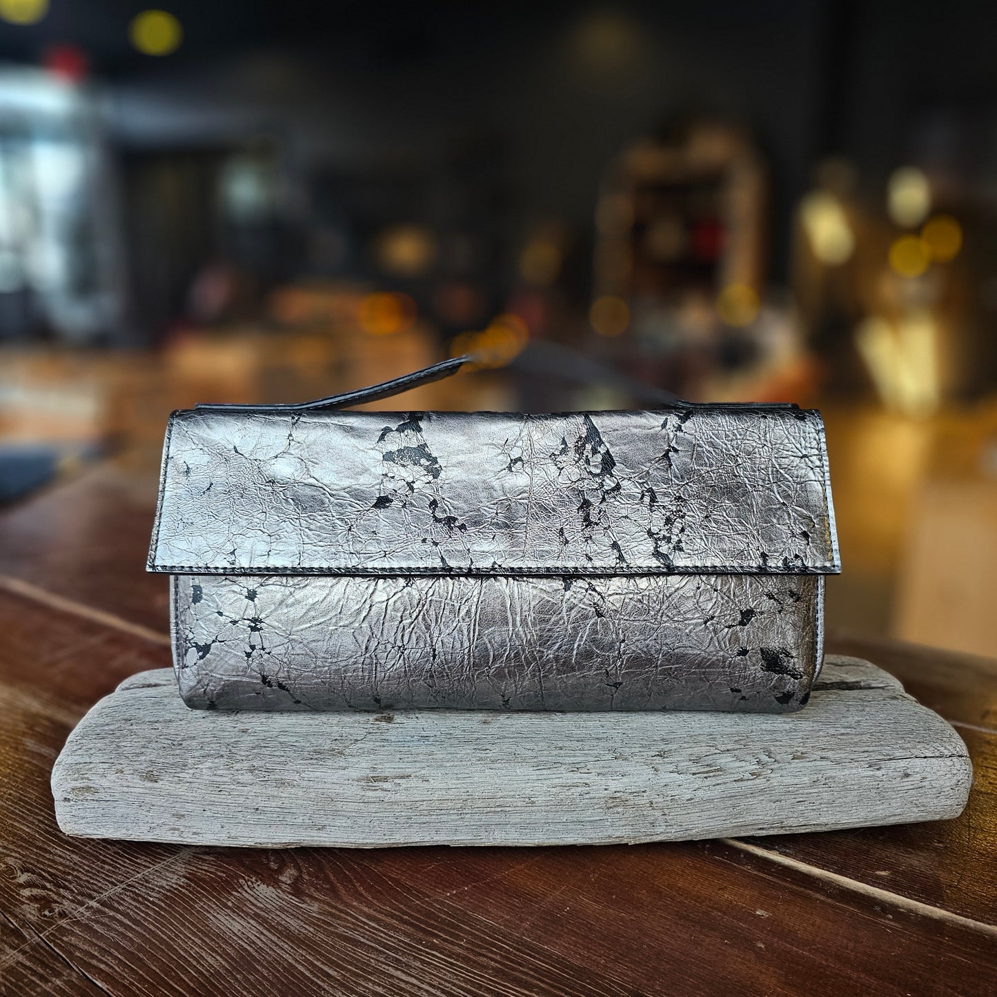 TOP HANDLE CLUTCH SPLASH SHEEPSKIN