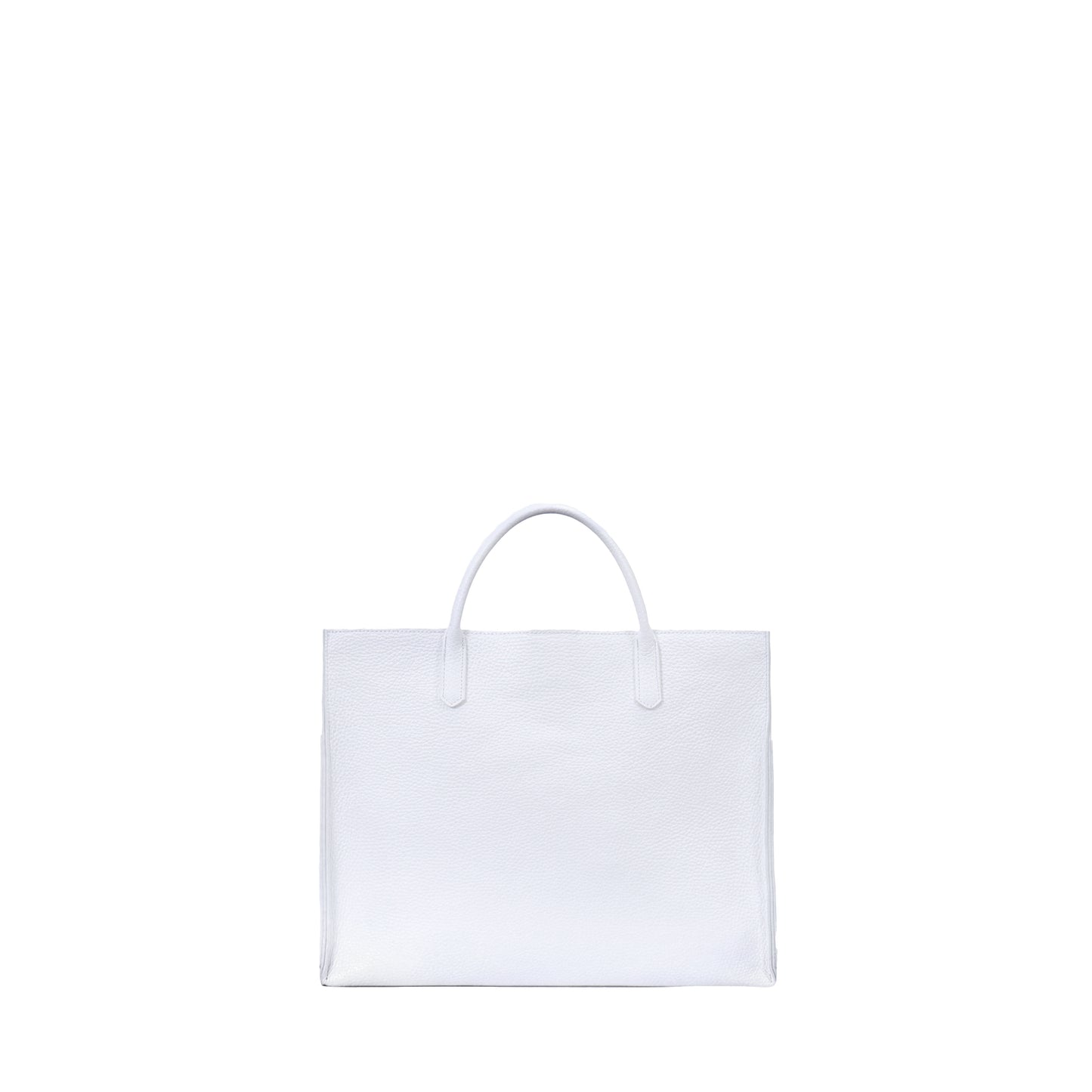 BIG HARBOR TOTE SNOWY WHITE PEBBLED CALF