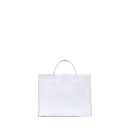 BIG HARBOR TOTE SNOWY WHITE PEBBLED CALF