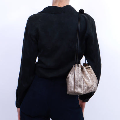 MINI DRAWSTRING BAG OBSIDIAN PYTHON