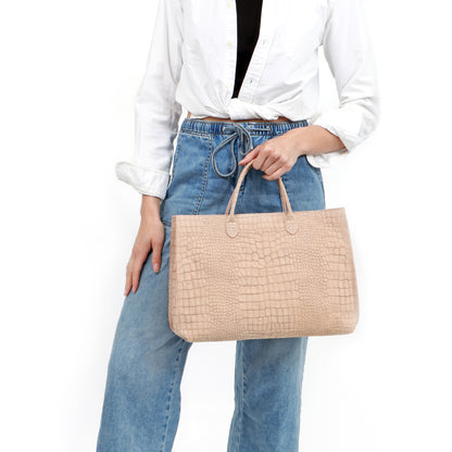 DAYBAG BUFF SUEDED CROCO