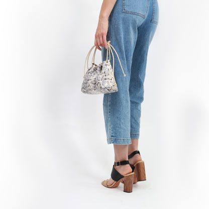 MINI DRAWSTRING BAG BUFF SUEDED CROCO