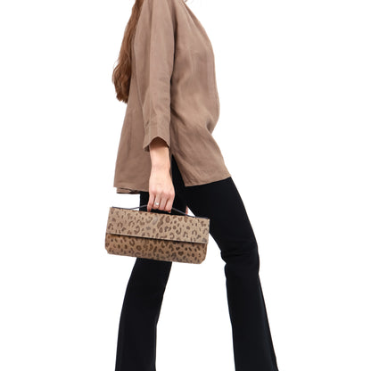 TOP HANDLE CLUTCH TANGERINE PEBBLED CALF