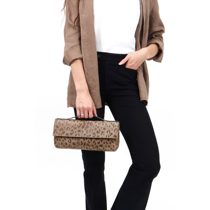 TOP HANDLE CLUTCH TANGERINE PEBBLED CALF