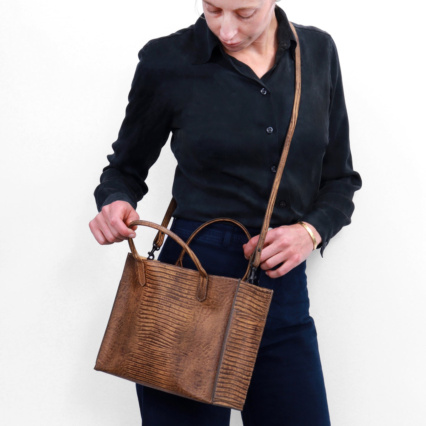 SMALL HARBOR TOTE LAUREL PEBBLED CALF