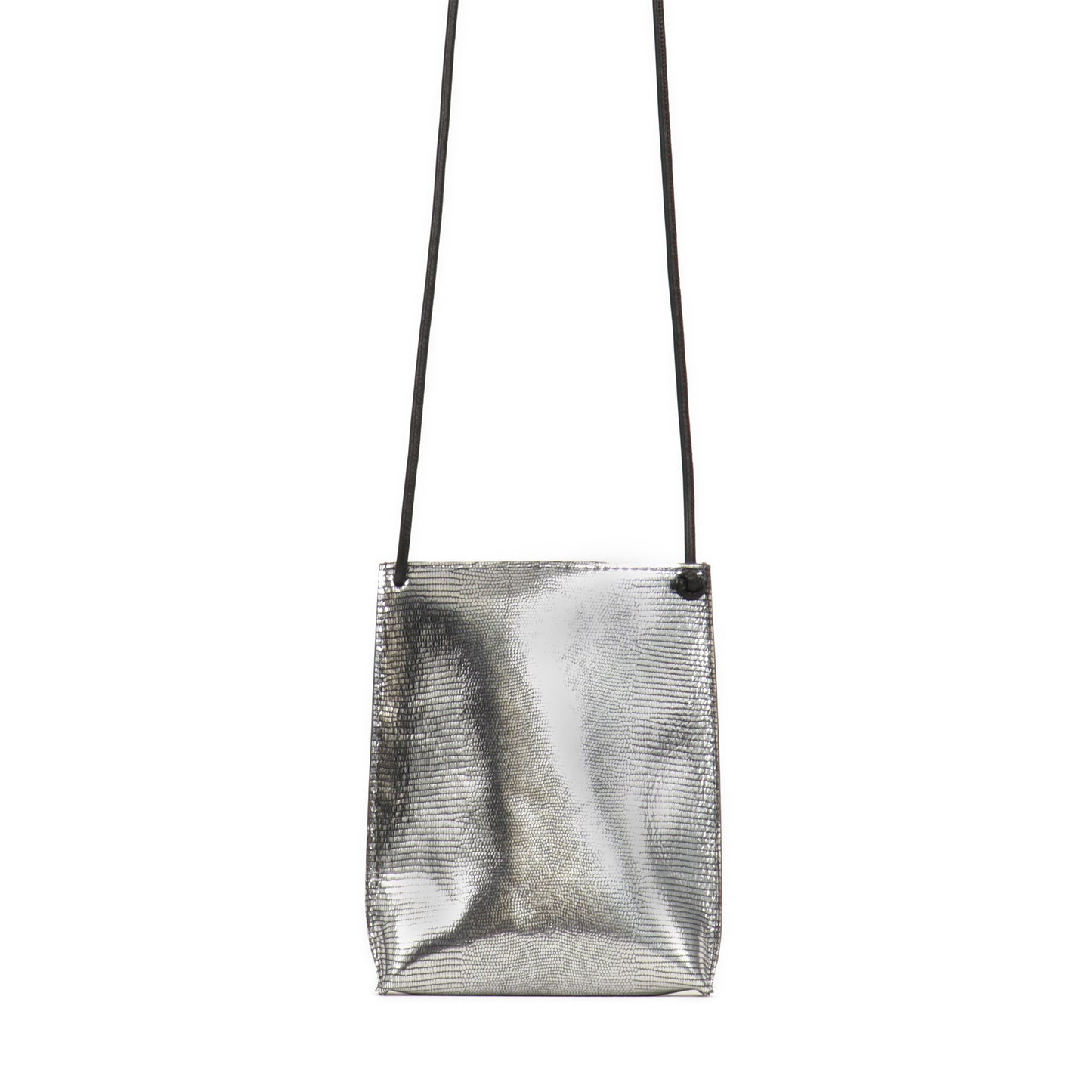 CELL POUCH PLATINUM EMBOSSED LIZARD