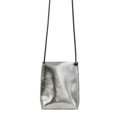 CELL POUCH PLATINUM EMBOSSED LIZARD