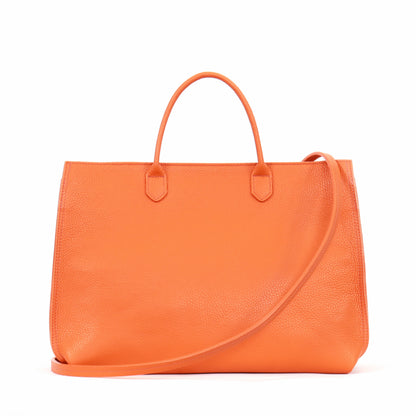 DAYBAG TANGERINE PEBBLED CALF