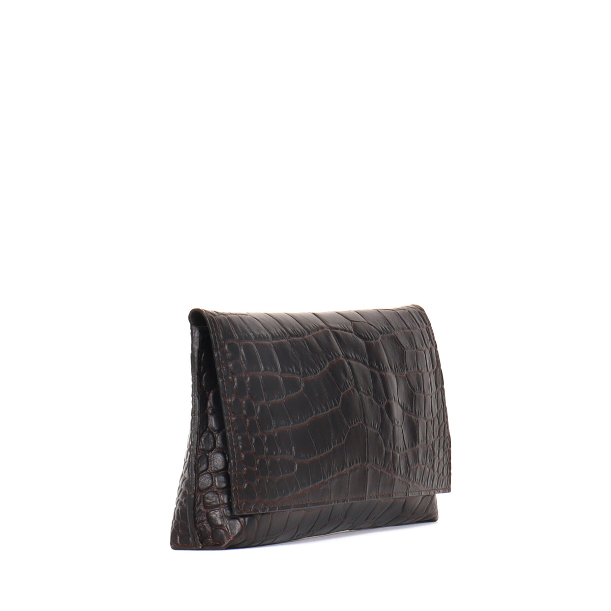 ESSENTIAL FOLDOVER ESPRESSO EMBOSSED GATOR