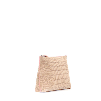 ESSENTIAL POUCH BUFF SUEDED CROCO