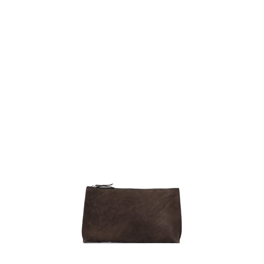 ESSENTIAL POUCH CAROB RUMPLED SHEEPSKIN