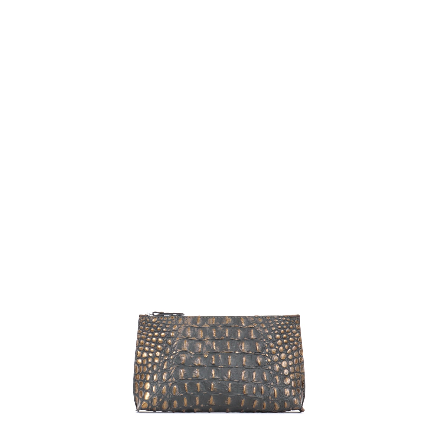 ESSENTIAL POUCH MOSSY BRONZE EMBOSSED CROC
