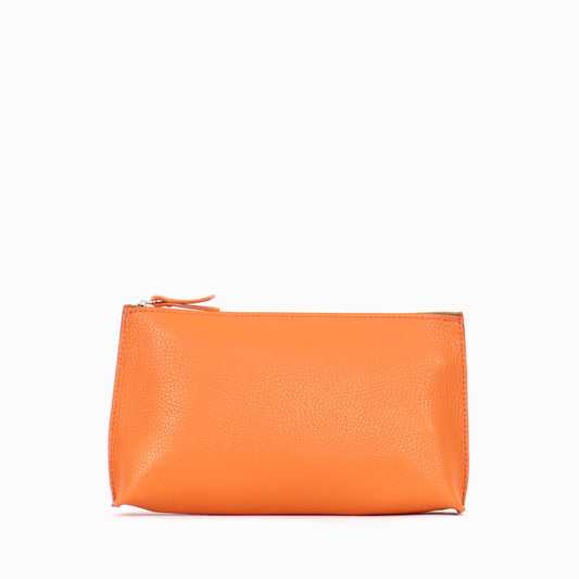 ESSENTIAL POUCH TANGERINE PEBBLED CALF