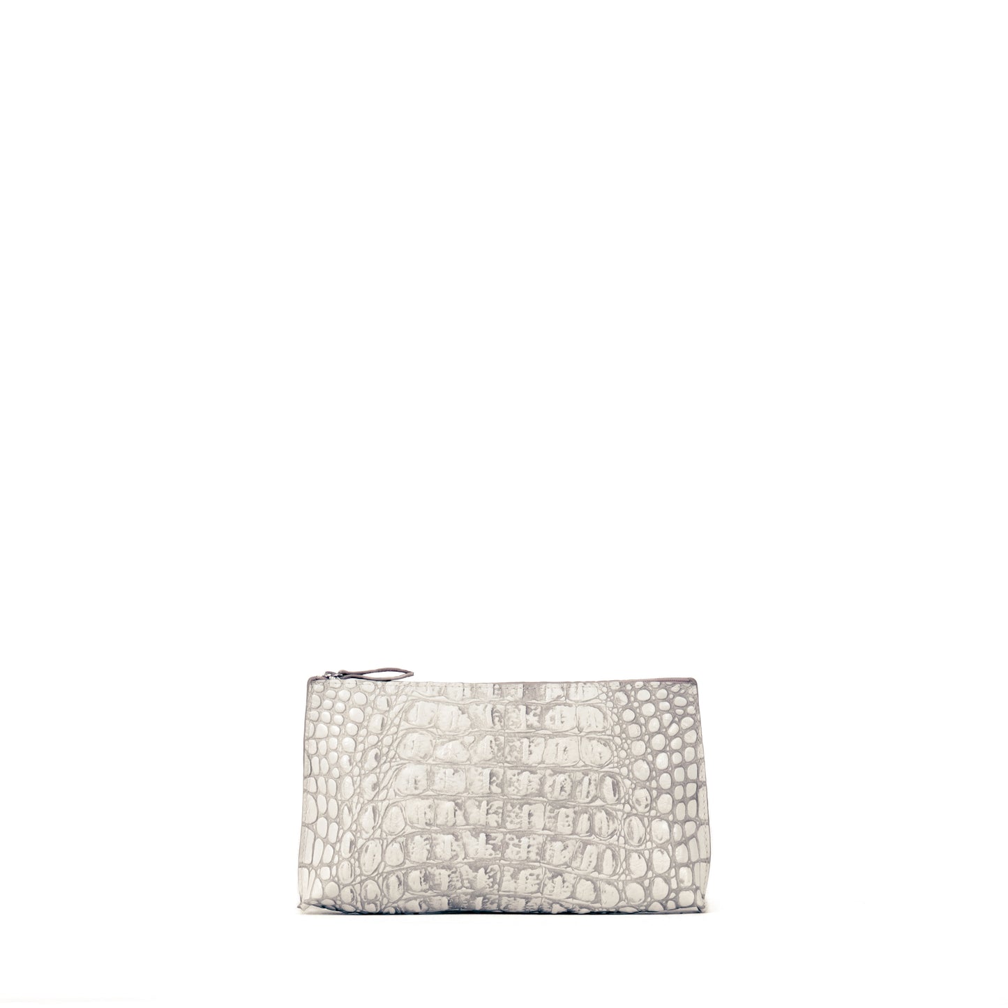 ESSENTIAL POUCH WHITE MIST EMBOSSED CROC