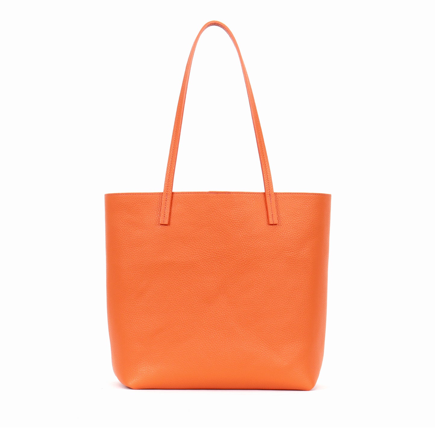 ESSENTIAL TOTE TANGERINE PEBBLED CALF