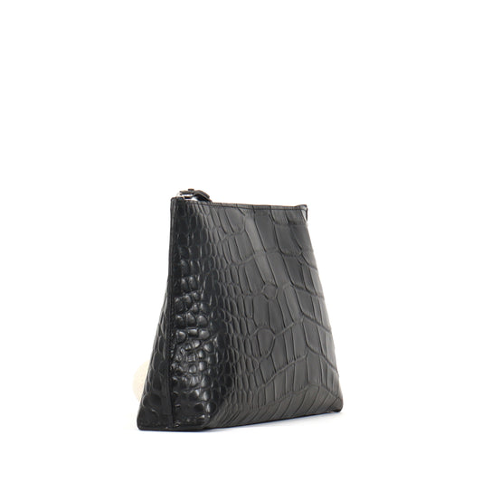 EVERYDAY POUCH BLACK EMBOSSED GATOR