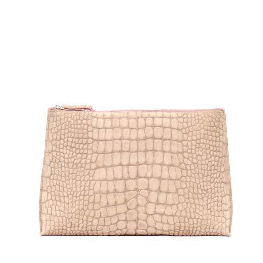 EVERYDAY POUCH BUFF SUEDED CROCO