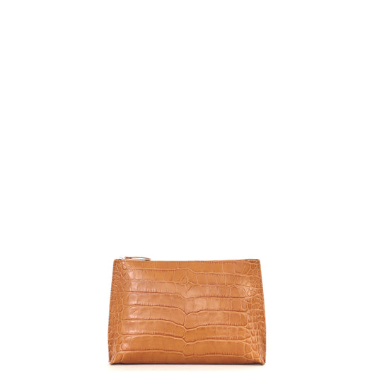 EVERYDAY POUCH CARAMEL EMBOSSED GATOR