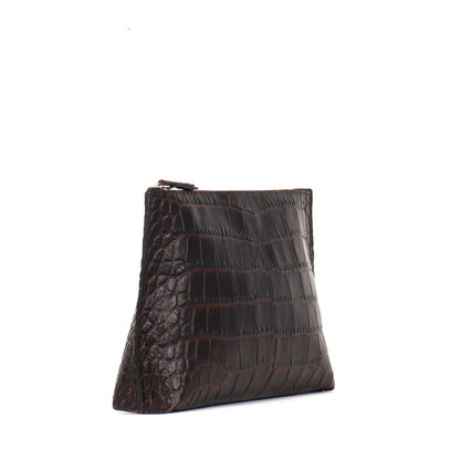 EVERYDAY POUCH ESPRESSO EMBOSSED GATOR