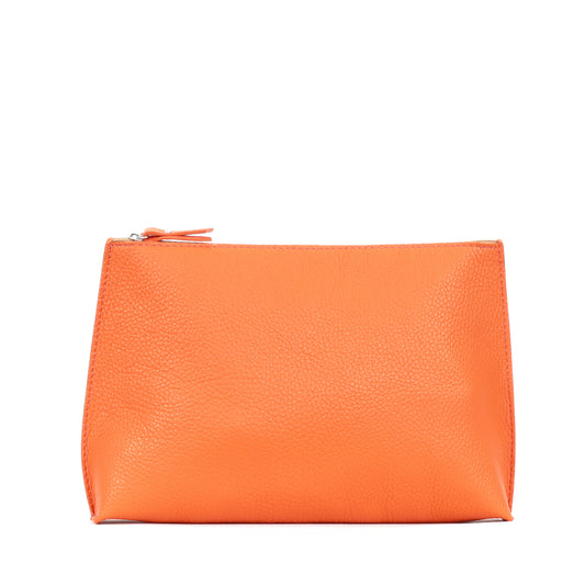 EVERYDAY POUCH TANGERINE PEBBLED CALF
