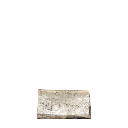 FOLDOVER CLUTCH DISTRESSED PEWTER