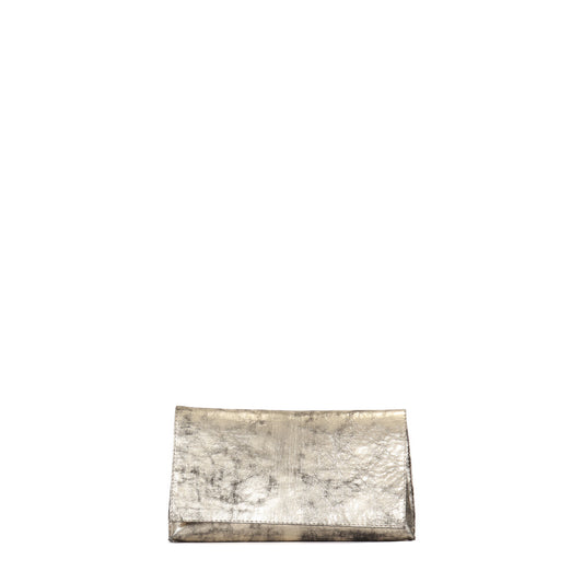 FOLDOVER CLUTCH DISTRESSED PEWTER