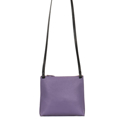 LARGE STRAPPY POUCH ORCHID PEBBLED CALF