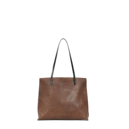MEZZO SHOPPER BROWN EMBOSSED OSTRICH
