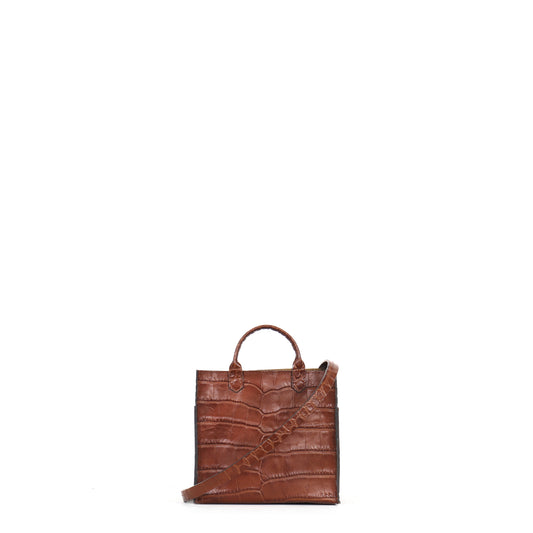 MICRO HARBOR TOTE HICKORY EMBOSSED GATOR