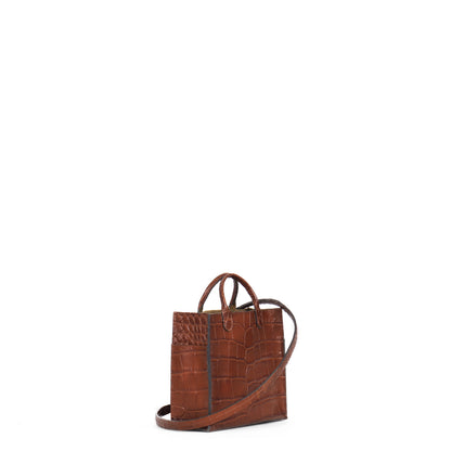 MICRO HARBOR TOTE HICKORY EMBOSSED GATOR