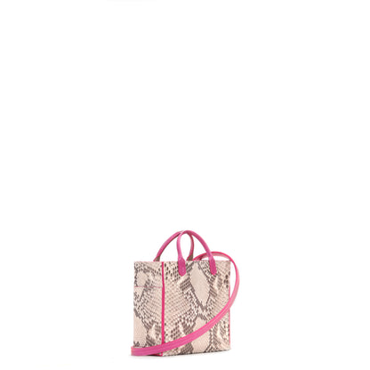 MICRO HARBOR TOTE NATURAL PYTHON WITH PINK