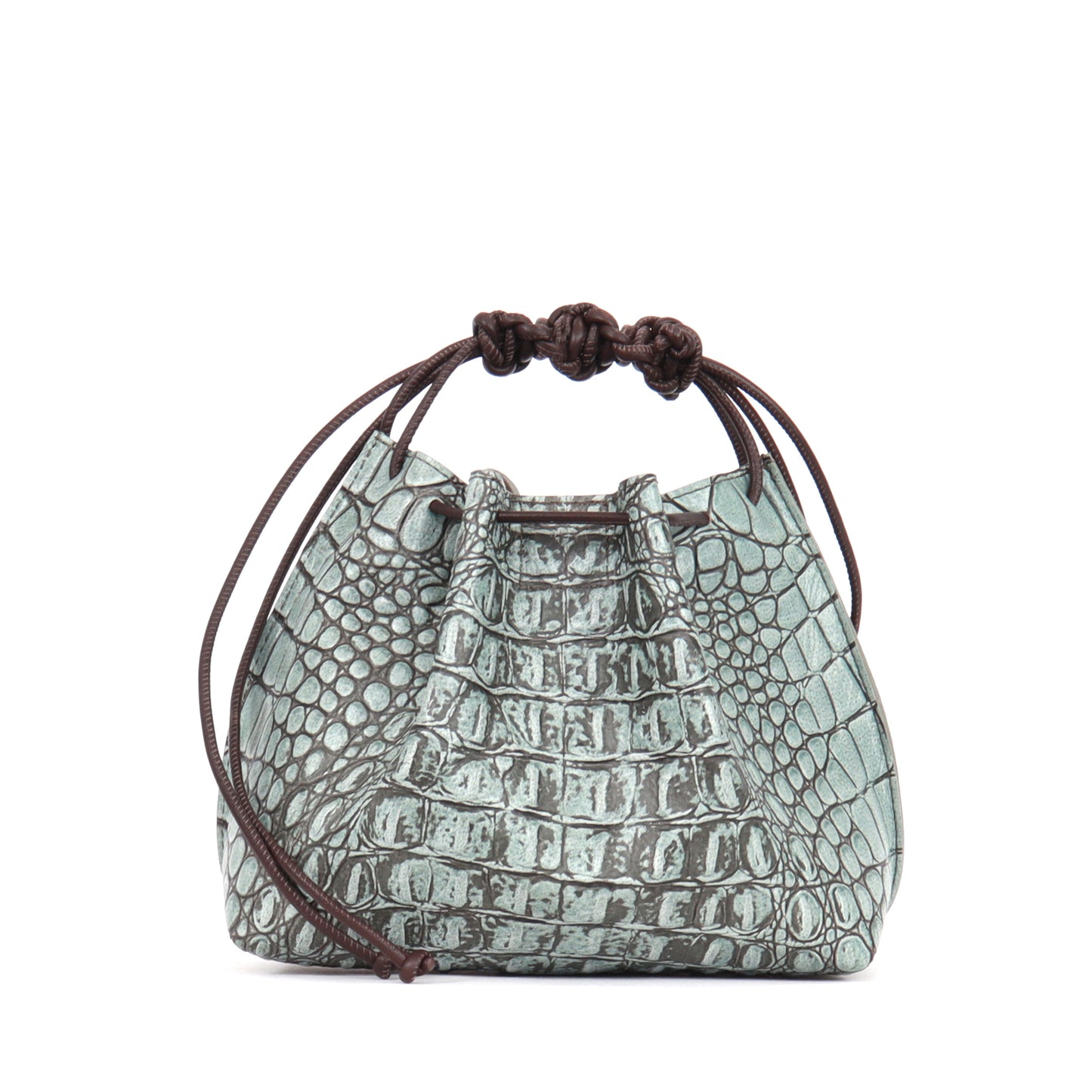 MINI DRAWSTRING BAG ATLANTIS EMBOSSED CROC
