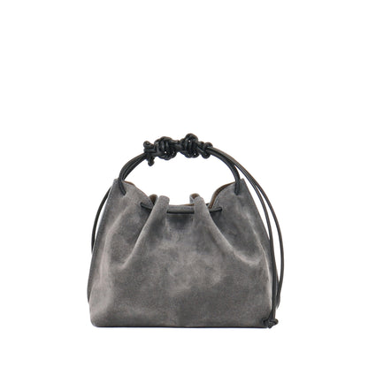 MINI DRAWSTRING BAG ASH SUEDE