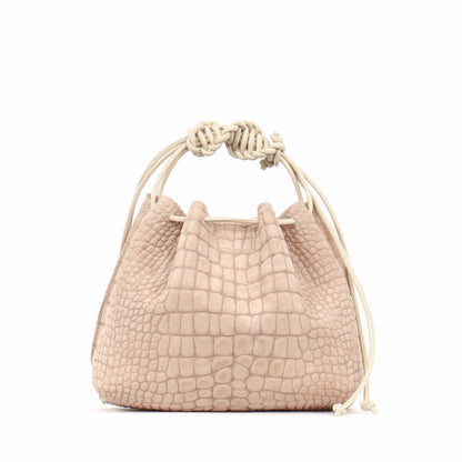 MINI DRAWSTRING BAG BUFF SUEDED CROCO