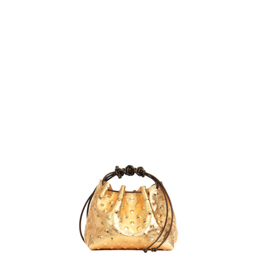 MINI DRAWSTRING BAG GOLD STUD