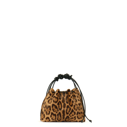 MINI DRAWSTRING BAG LEOPARD HAIR ON CALF
