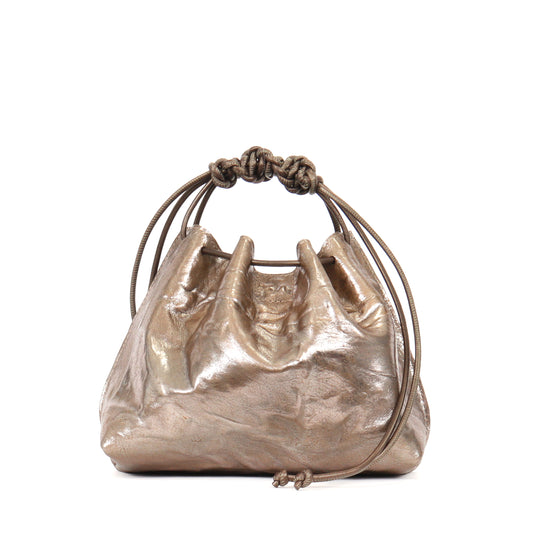 MINI DRAWSTRING BAG LIQUID METAL SHEEPSKIN