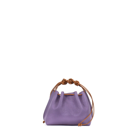 MINI DRAWSTRING BAG ORCHID PEBBLED CALF