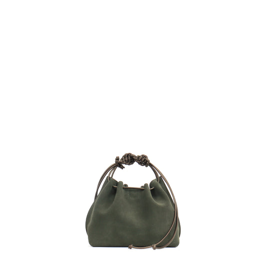 MINI DRAWSTRING BAG POPLAR SUEDE