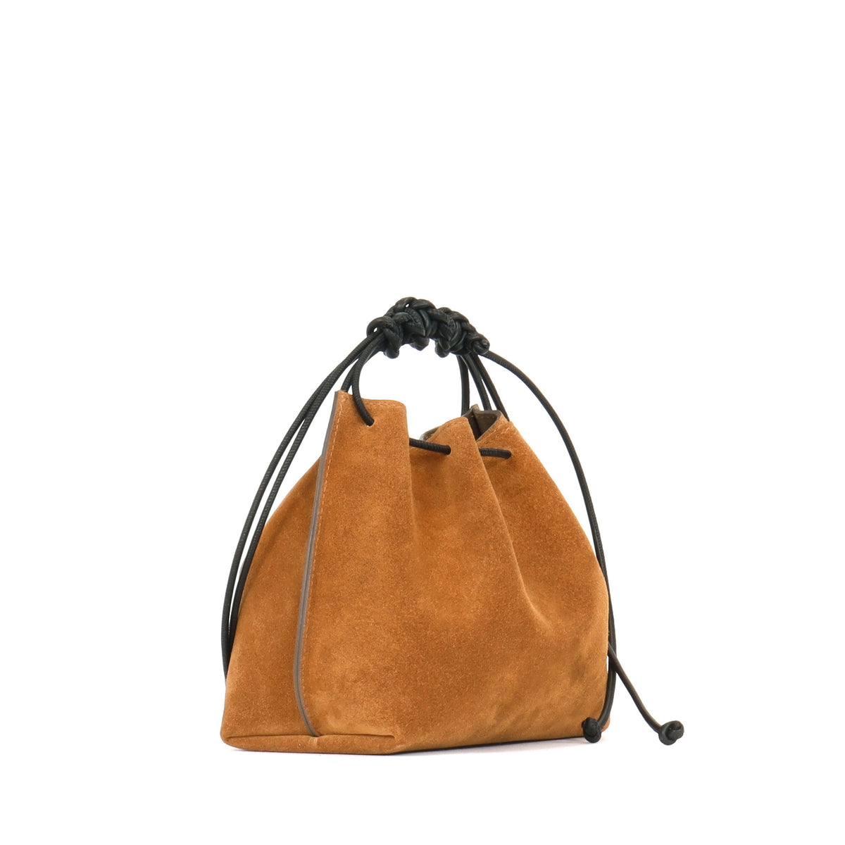 MINI DRAWSTRING BAG WHISKEY SUEDE