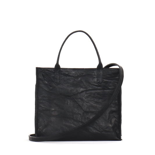 MINI HARBOR TOTE BLACK RUMPLED SHEEPSKIN