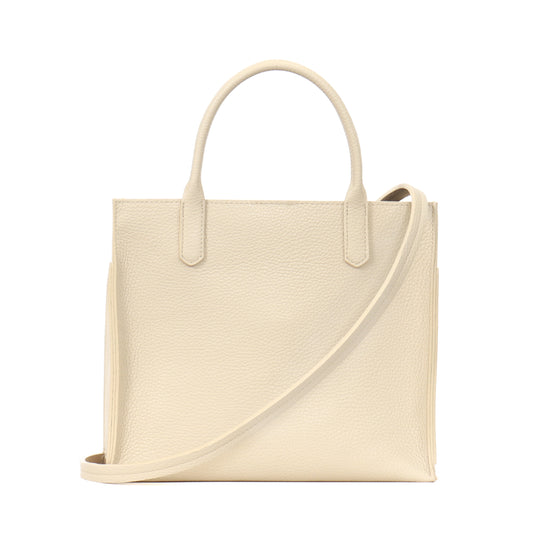 MINI HARBOR TOTE EGGSHELL PEBBLED CALF
