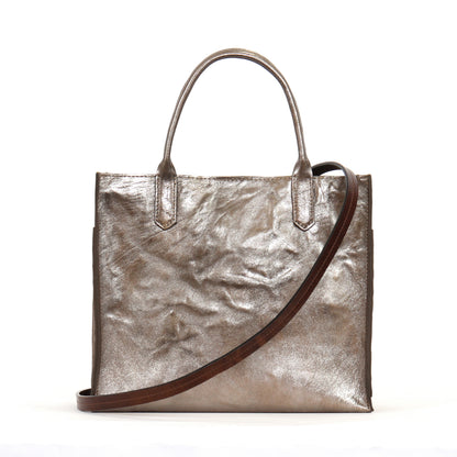 MINI HARBOR TOTE LIQUID METAL SHEEPSKIN