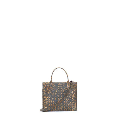 MINI HARBOR TOTE MOSSY BRONZE EMBOSSED CROC