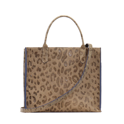 MINI HARBOR TOTE MUSHROOM EMBOSSED LEOPARD